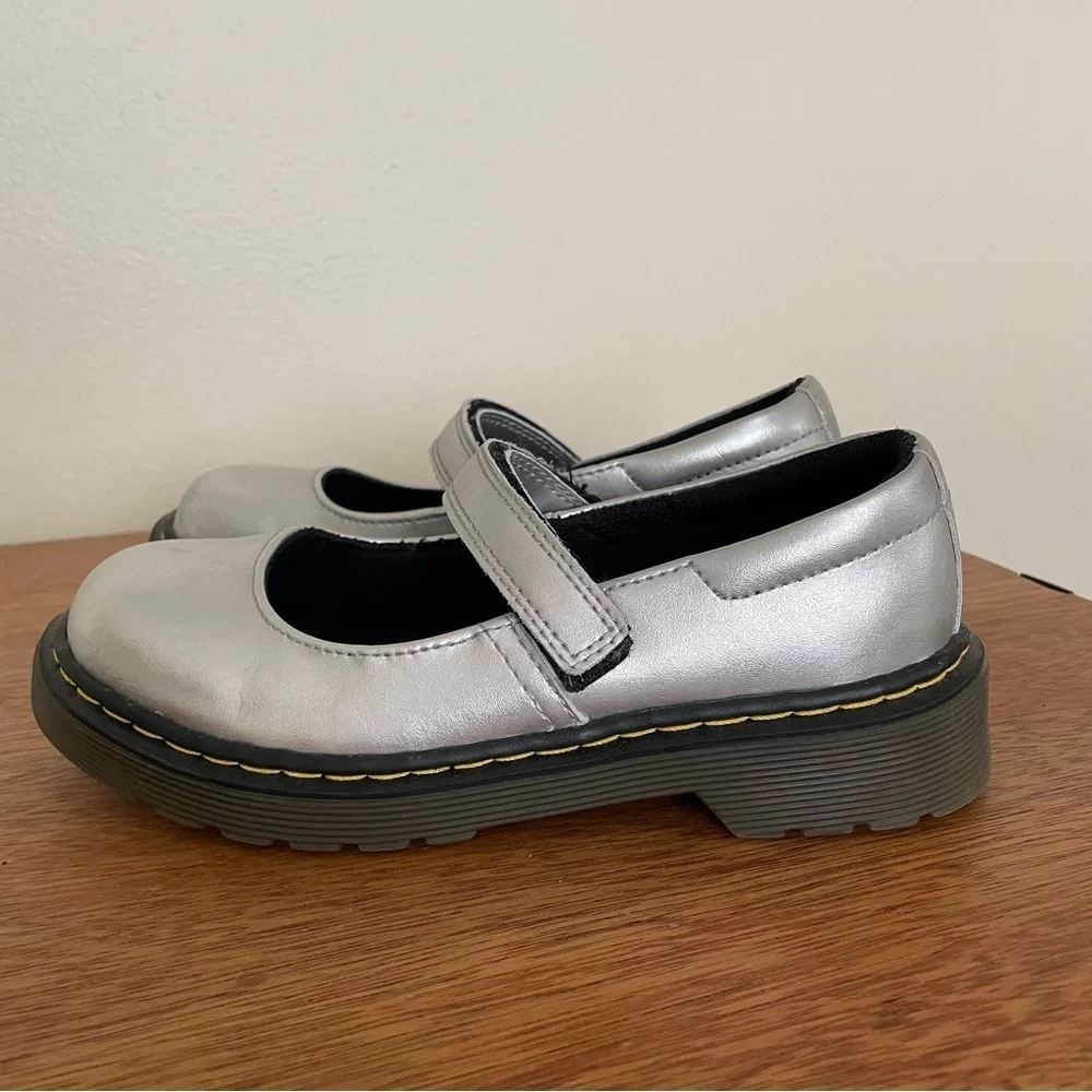 Dr. Martens Kids Silver Mary Jane Shoes